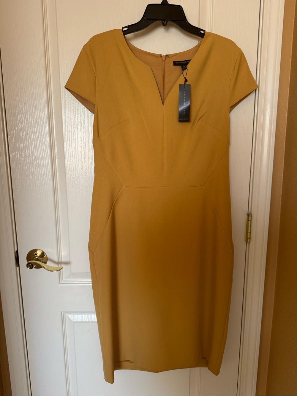 Banana Republic Mustard Notch-Neck Sheath Dress